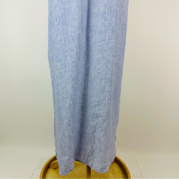 GRAYSON The Artist Blue White Linen Popover Dress Size Medium - Picture 10 of 12